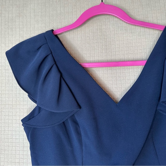 Donna Karan New York NWT Cap Sleeve Dress Above Knee Party Sheath Size 6 Blue - Picture 6 of 16